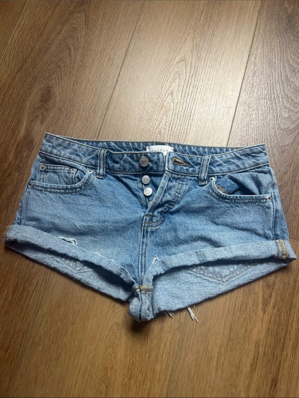 Pacsun Light Blue Denim Button-Front Cutoff Shorts